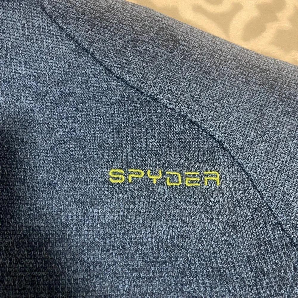 Spyder Men's Blue Black 1/4 Zip Fleece Pullover Athletic Top Size‎ L